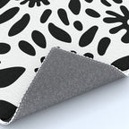Abstract black and white flower nature art pattern Rug Gallery Image 4