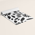 Abstract black and white flower nature art pattern Yoga Mat Gallery Image 2