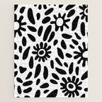 Abstract black and white flower nature art pattern Jigsaw Puzzle Gallery Image 1