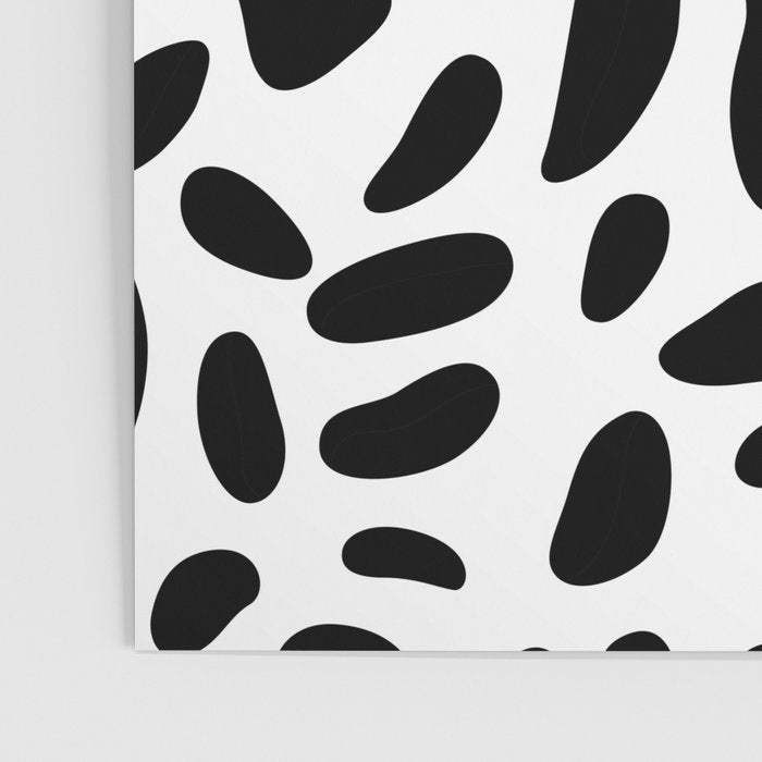 Abstract black and white flower nature art pattern Poster Gallery Image 3