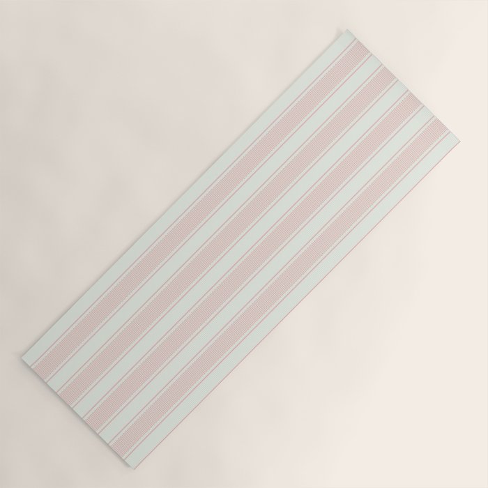 Vintage pastel pink stripes pattern Yoga Mat Gallery Image 1
