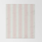 Vintage pastel pink stripes pattern Throw Blanket Gallery Image 2