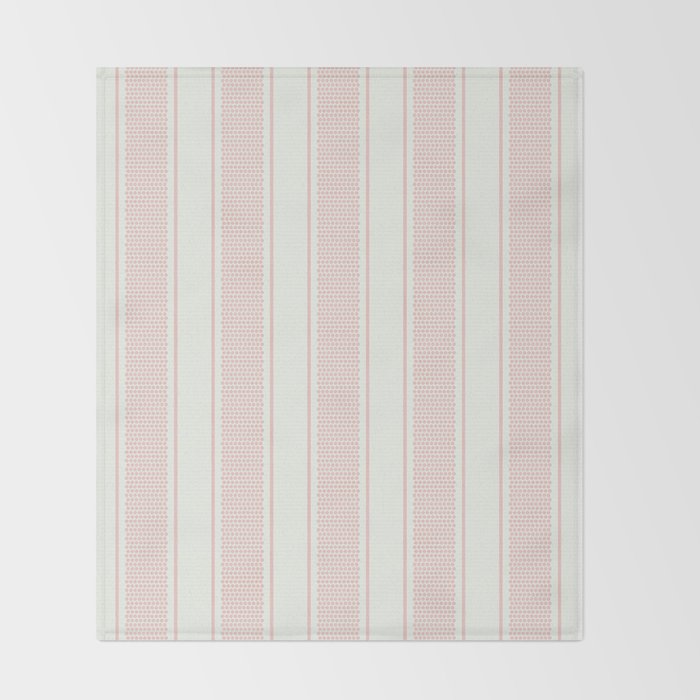 Vintage pastel pink stripes pattern Throw Blanket Gallery Image 2