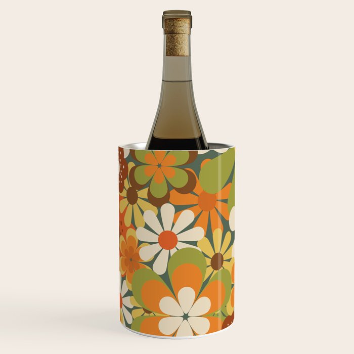 70's Retro Flowers Print Wine Chiller Gallery Image 3