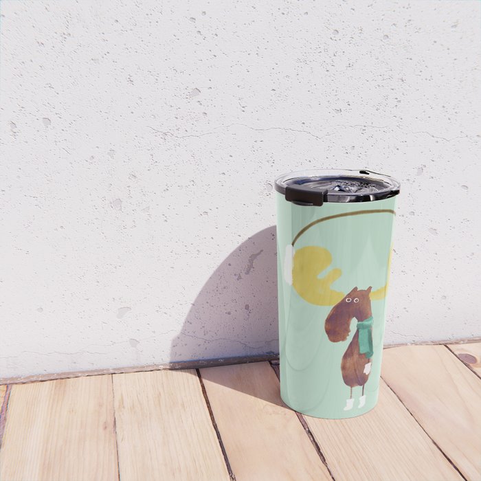 This moose is ready for winter Travel Mug Gallery Image 4