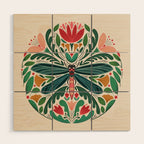 Dragonfly Folk Design Wood Wall Art Gallery Image 1