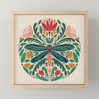 Dragonfly Folk Design Mini Art Print Gallery Image 1