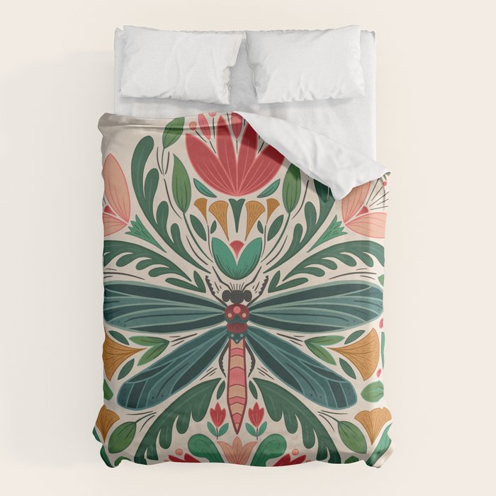 Dragonfly Folk Design Duvet Cover Gallery Image 6