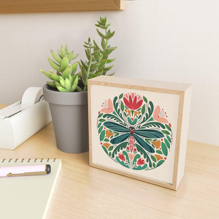 Dragonfly Folk Design Mini Art Print Gallery Image 2