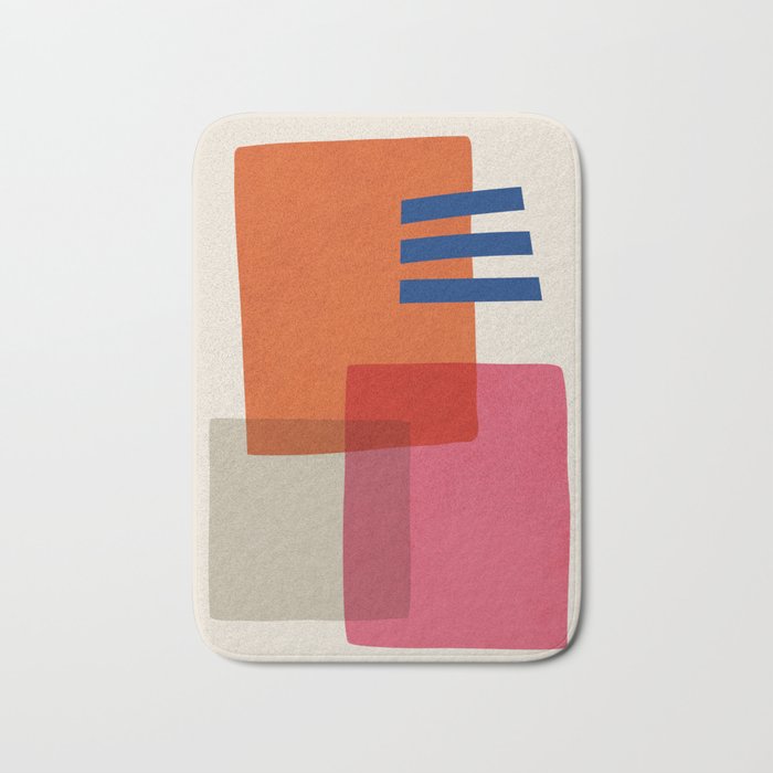 Chloe Pink Orange Blue Beige Bath Mat Gallery Image 1