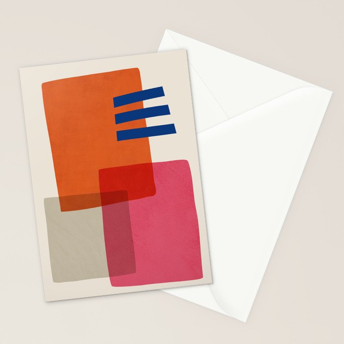 Chloe Pink Orange Blue Beige Stationery Card Gallery Image 2