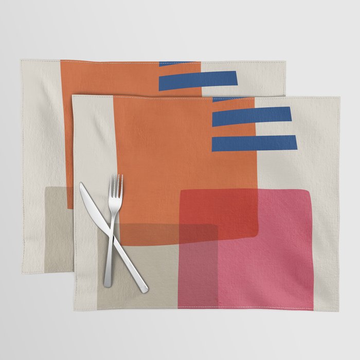 Chloe Pink Orange Blue Beige Placemat Gallery Image 1