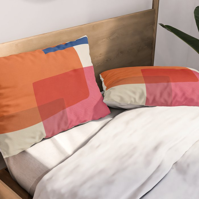 Chloe Pink Orange Blue Beige Pillow Sham Gallery Image 2