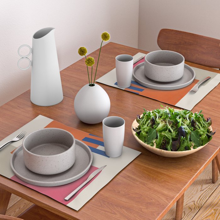 Chloe Pink Orange Blue Beige Placemat Gallery Image 2