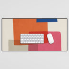 Chloe Pink Orange Blue Beige Desk Mat Gallery Image 1
