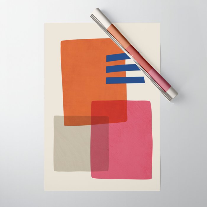 Chloe Pink Orange Blue Beige Wrapping Paper Gallery Image 1