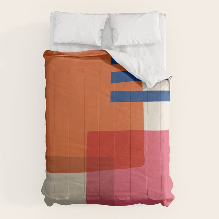 Chloe Pink Orange Blue Beige Comforter Gallery Image 6