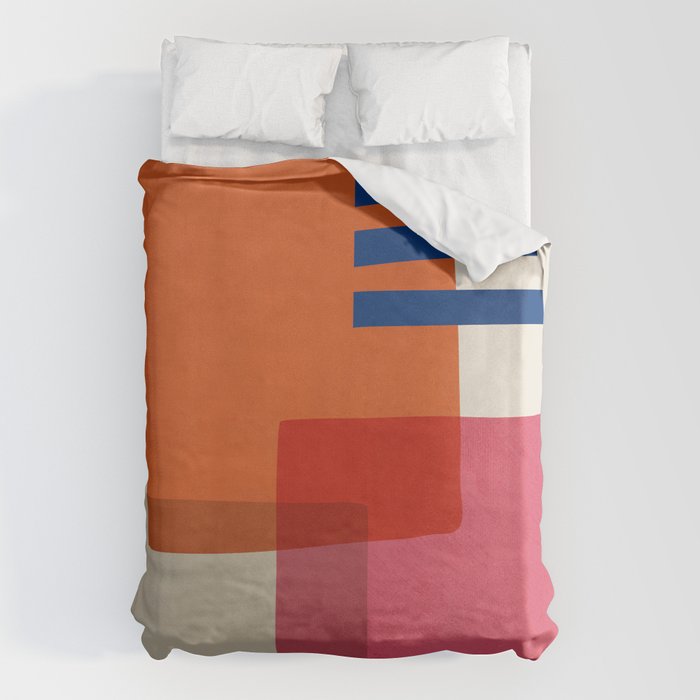 Chloe Pink Orange Blue Beige Duvet Cover Gallery Image 1