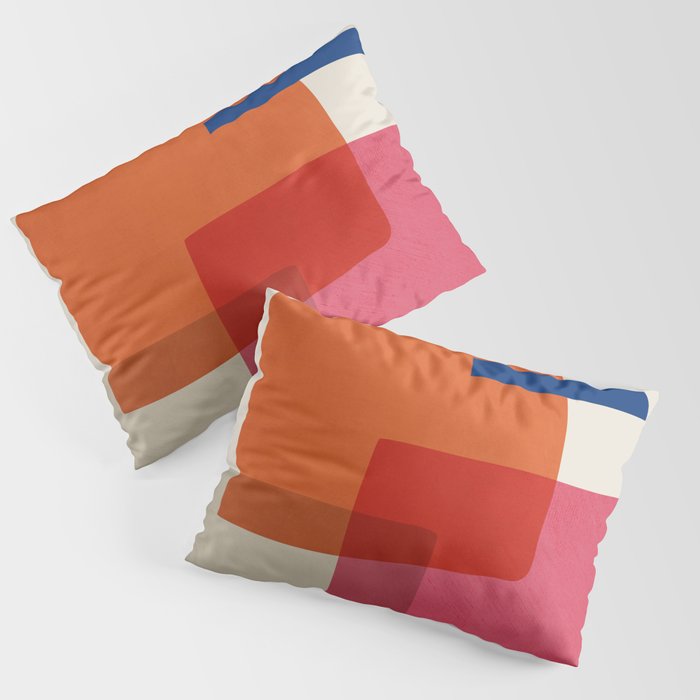 Chloe Pink Orange Blue Beige Pillow Sham Gallery Image 3