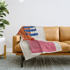 Chloe Pink Orange Blue Beige Throw Blanket Gallery Image 1