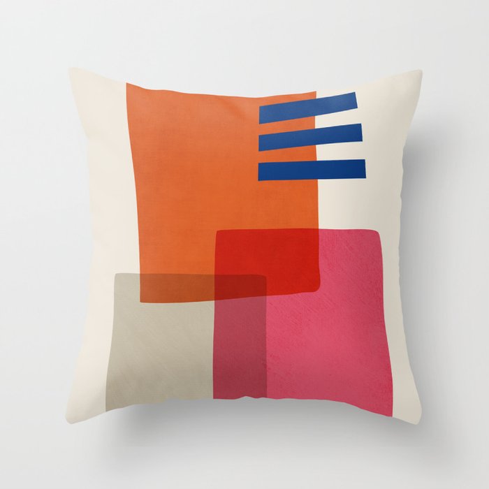 Chloe Pink Orange Blue Beige Throw Pillow Gallery Image 1