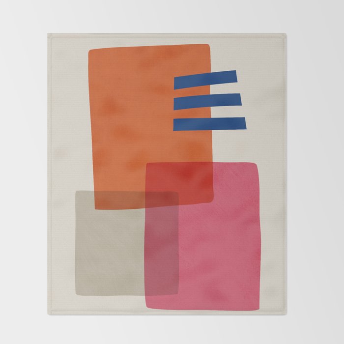Chloe Pink Orange Blue Beige Throw Blanket Gallery Image 2
