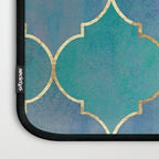 Teal Purple Gold Quatrefoil Moroccan Pattern Laptop Sleeve Gallery Image 3