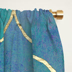 Teal Purple Gold Quatrefoil Moroccan Pattern Window Curtain Gallery Image 2