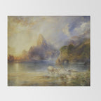 The Lotus Eaters by Thomas Moran Throw Blanket Gallery Image 2