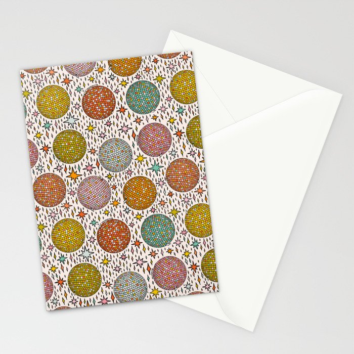 Rainbow Disco Ball Print Stationery Card Gallery Image 2