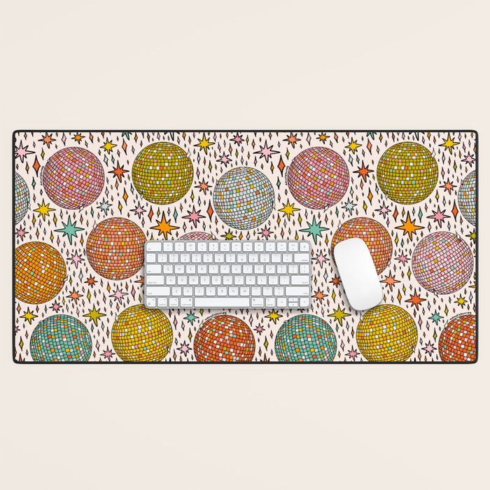 Rainbow Disco Ball Print Desk Mat Gallery Image 1