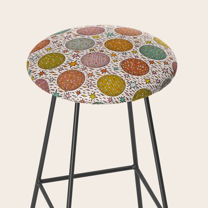 Rainbow Disco Ball Print Stool Gallery Image 2