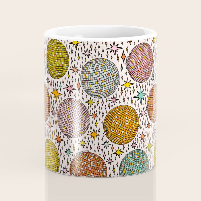 Rainbow Disco Ball Print Coffee Mug Gallery Image 4