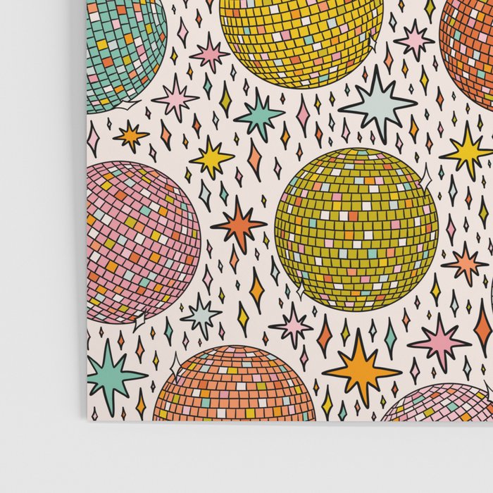 Rainbow Disco Ball Print Poster Gallery Image 3