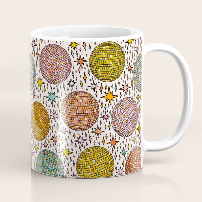 Rainbow Disco Ball Print Coffee Mug Gallery Image 1