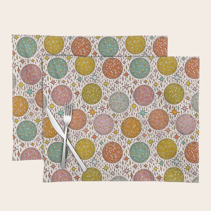 Rainbow Disco Ball Print Placemat Gallery Image 1