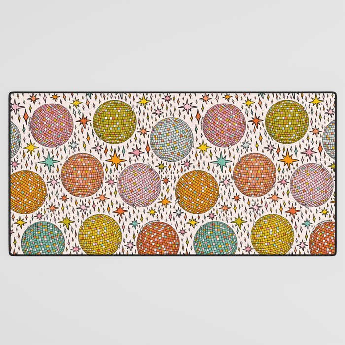 Rainbow Disco Ball Print Desk Mat Gallery Image 3
