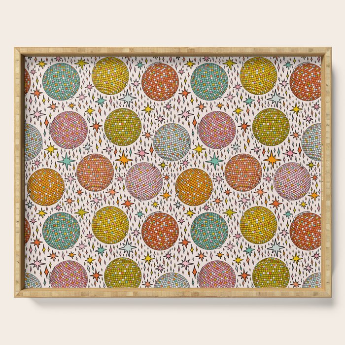 Rainbow Disco Ball Print Serving Tray Gallery Image 1