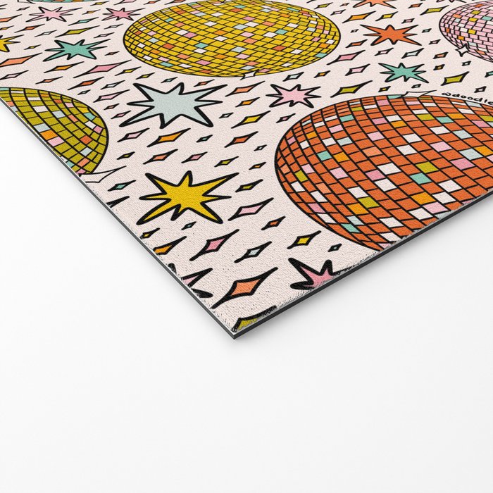 Rainbow Disco Ball Print Welcome Mat Gallery Image 2