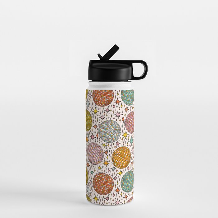 Rainbow Disco Ball Print Water Bottle Gallery Image 1