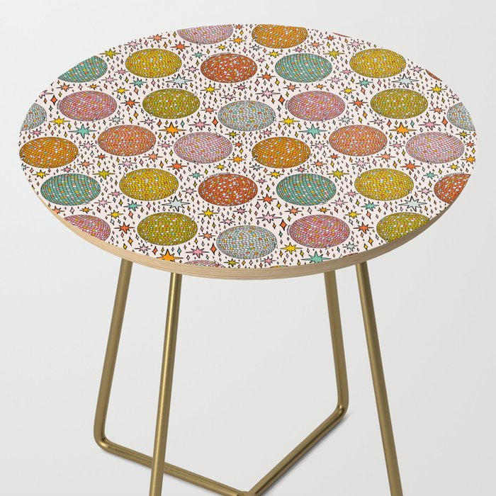 Rainbow Disco Ball Print Side Table Gallery Image 2