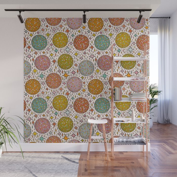 Rainbow Disco Ball Print Wall Mural Gallery Image 1