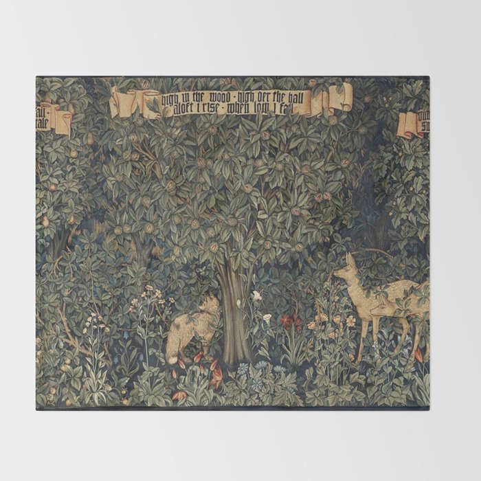 William Morris Greenery Throw Blanket Gallery Image 2