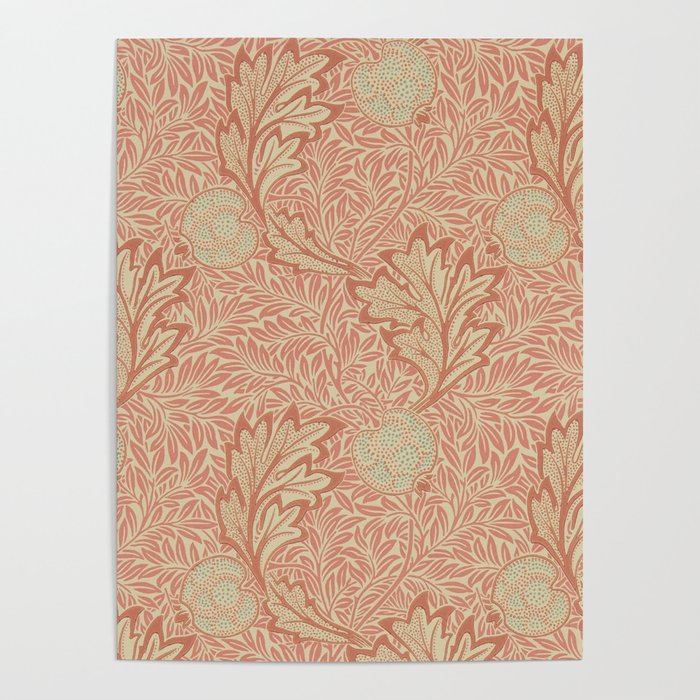 William Morris Apple Rust Gold Vintage Pattern Poster Gallery Image 4