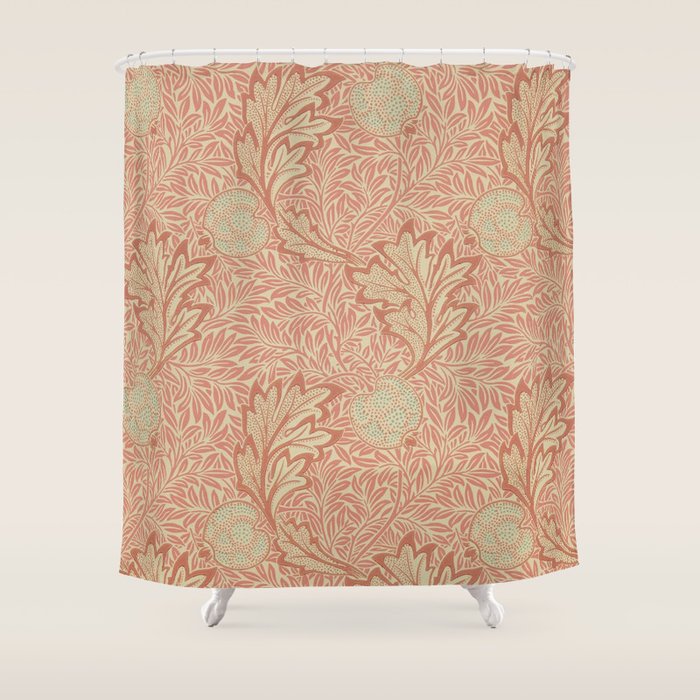William Morris Apple Rust Gold Vintage Pattern Shower Curtain Gallery Image 1