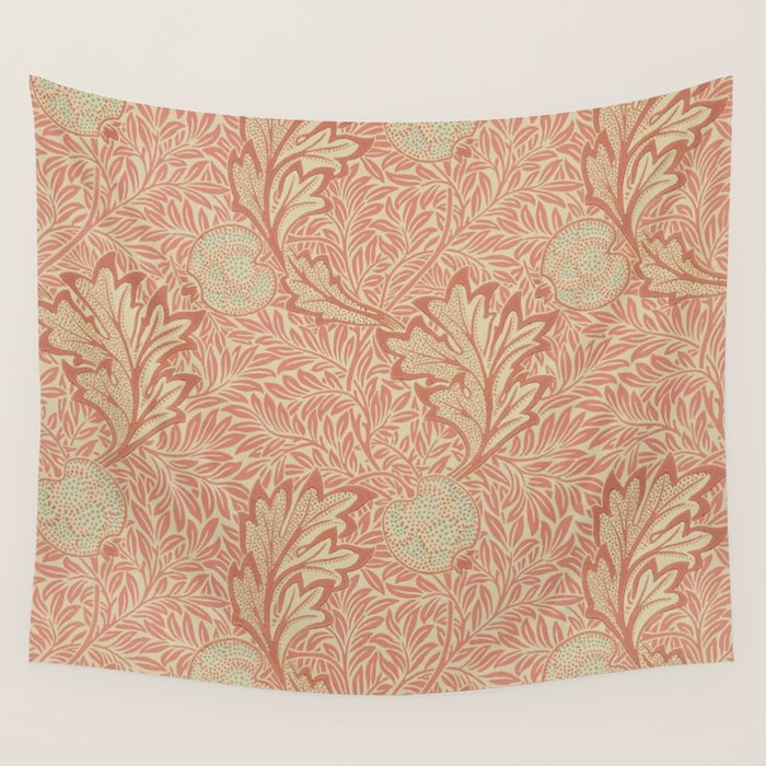 William Morris Apple Rust Gold Vintage Pattern Wall Tapestry Gallery Image 1