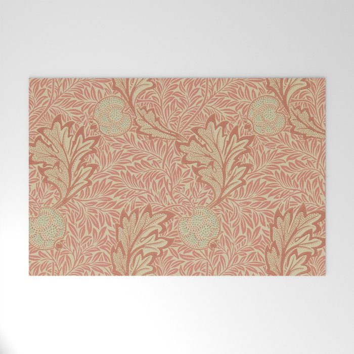 William Morris Apple Rust Gold Vintage Pattern Welcome Mat Gallery Image 1