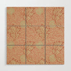 William Morris Apple Rust Gold Vintage Pattern Wood Wall Art Gallery Image 1