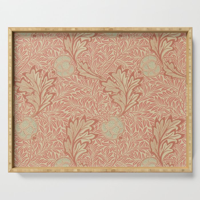 William Morris Apple Rust Gold Vintage Pattern Serving Tray Gallery Image 1