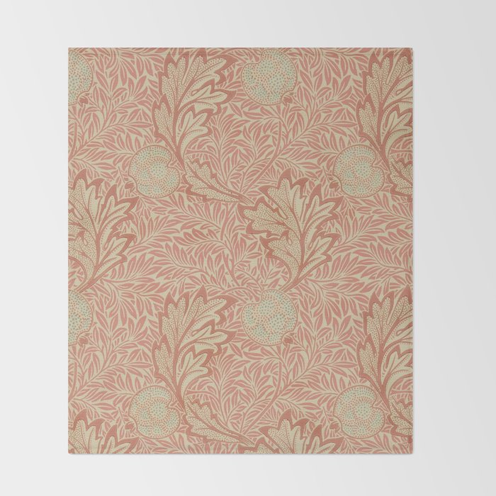 William Morris Apple Rust Gold Vintage Pattern Throw Blanket Gallery Image 2
